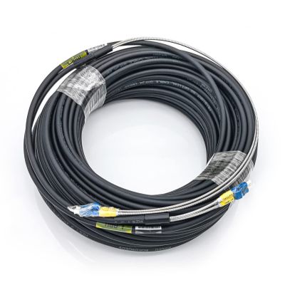 10Gtek 40 Meter LC to LC Outdoor Armored Fiber Patch Cable, Single Mode Duplex Fiber Optic Cable Jumper Optical Patch Cord, 9/125m, 4G/5G Base Station Fiber Optic Cable Assembly, 132 ft/40 m