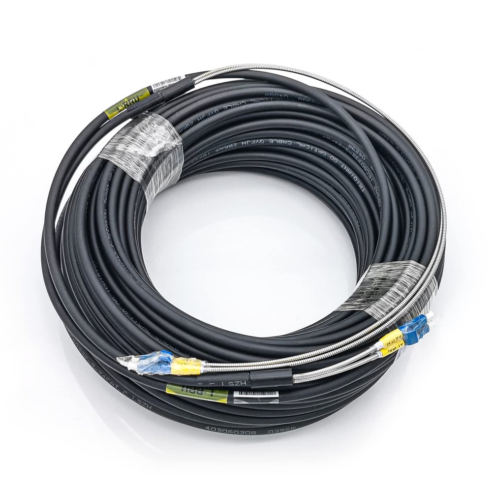 10Gtek 40 Meter LC to LC Outdoor Armored Fiber Patch Cable, Single Mode Duplex Fiber Optic Cable Jumper Optical Patch Cord, 9/125m, 4G/5G Base Station Fiber Optic Cable Assembly, 132 ft/40 m
