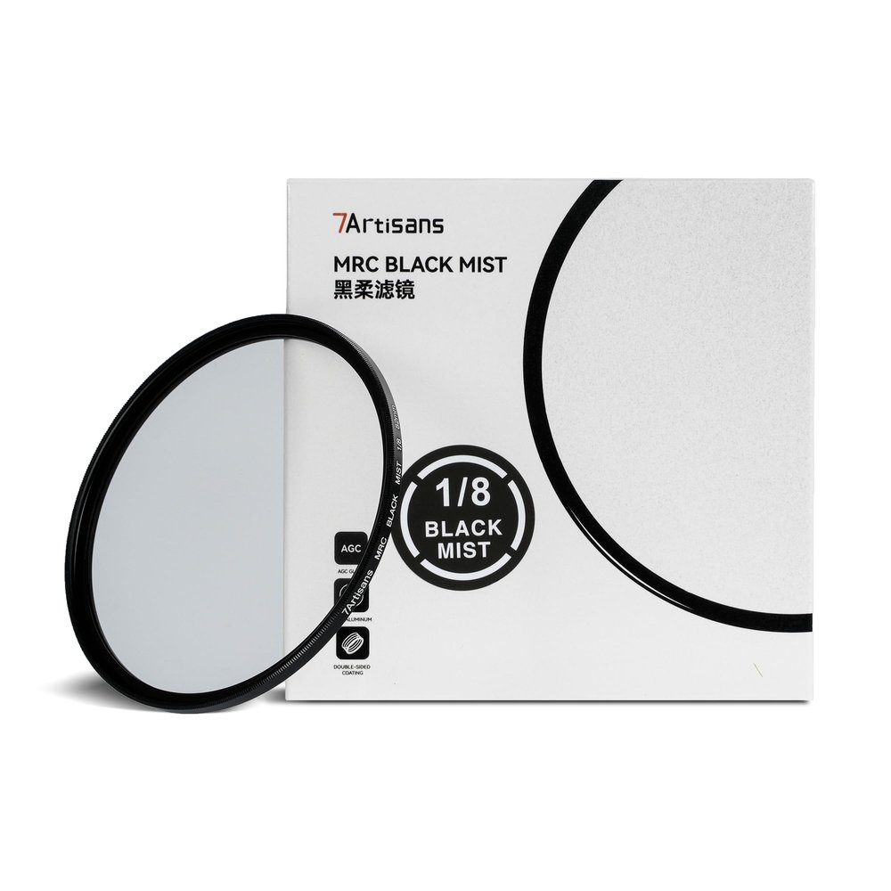 7artisans Black Mist Filter 1/8 Aluminum Alloy Natural Soft Diffuser Effect Dream Cinematic Effect Soft Focus Optical Glass Filter (72mm)