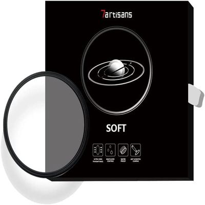 7artisans Soft Focus Filter 1/4 Aluminum Alloy Natural Soft Diffuser Effect Dream Cinematic Effect Soft Focus Optical Glass Filter (62mm)