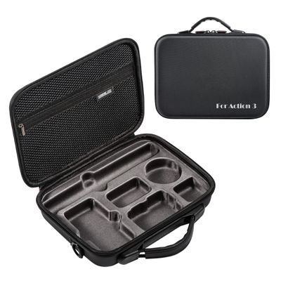 PALUMMA for Osmo Action Camera Carrying Case for DJI Action 3 Storage Bag, Hard Shell Handbag for DJI Action 3 Standard Combo and Accessories(Only case), Black, Carrying Case for DJI Action 3