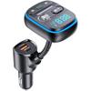 Blutu para Carros, Bluetooth Car Adapter with Bigger Microphones QC3.0 + PD 18W USB Car Charger 7 Colors LED Backlit Support USB Disk Hands Free Calling view 1