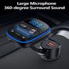Blutu para Carros, Bluetooth Car Adapter with Bigger Microphones QC3.0 + PD 18W USB Car Charger 7 Colors LED Backlit Support USB Disk Hands Free Calling view 2