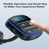 Blutu para Carros, Bluetooth Car Adapter with Bigger Microphones QC3.0 + PD 18W USB Car Charger 7 Colors LED Backlit Support USB Disk Hands Free Calling view 3