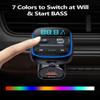 Blutu para Carros, Bluetooth Car Adapter with Bigger Microphones QC3.0 + PD 18W USB Car Charger 7 Colors LED Backlit Support USB Disk Hands Free Calling view 4