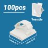 Segarty Adhesive Cable Clip, 100 PCS Small White Ideal Cords Organizer Clamps Self Sticky Wire Holder Cord Management for Hanging Tidying Wires for PC Desk Car Wall Office Home Outdoors view 2