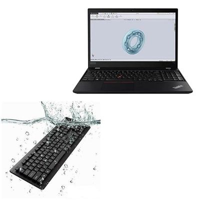 BoxWave Keyboard Compatible with Lenovo ThinkPad P15s (20W6) - AquaProof USB Keyboard, Washable Waterproof Water Resistant - Jet Black