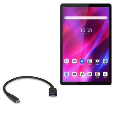 BoxWave Cable Compatible with Lenovo Tab K10 (ZA8N) - USB Expansion Adapter, Add USB Connected Hardware to Your Phone