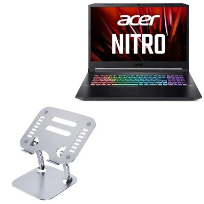 BoxWave Stand and Mount Compatible with Acer Nitro 5 (AN517-54) - Executive VersaView Laptop Stand, Ergonomic Adjustable Viewing Angle Metallic Riser - Metallic Silver