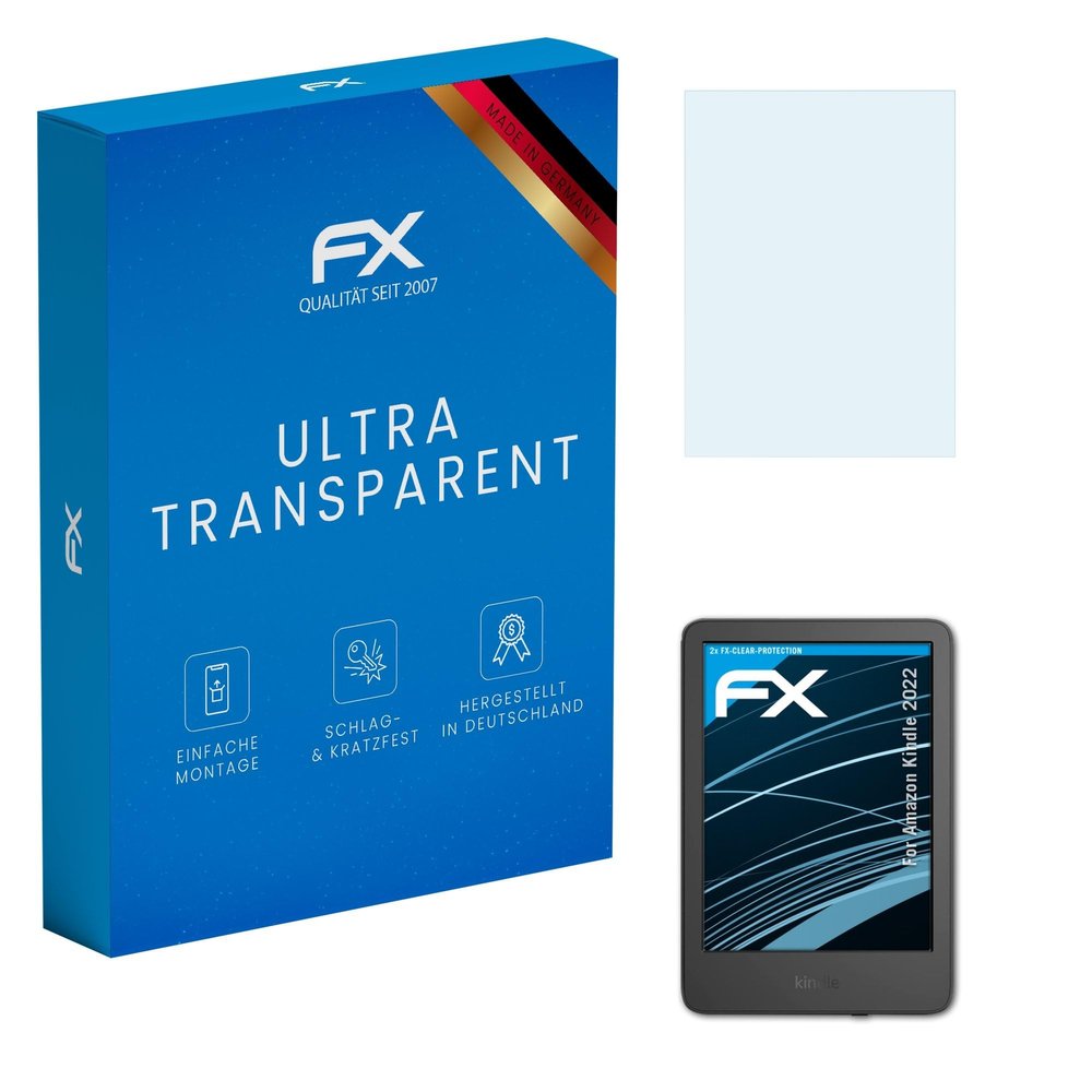 atFoliX Screen Protection Film compatible with Amazn Kindl 2022 Screen Protector, ultra-clear FX Protective Film (2X)