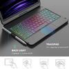 MMK for iPad 11 Pro Case with Keyboard | Compatible with iPad Air (4th, 5th Gen | M2, M3) & iPad Pro 11 inch (2018-2022, 1st-4th) | 10 Color Backlight & 360 Rotation with Multi-Touch Trackpad-Black view 4