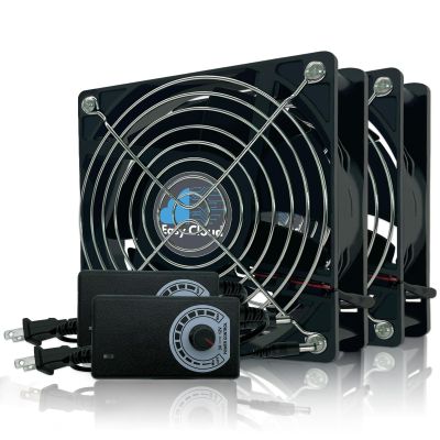 120mm Variable Speed Axial Muffin PC Fan with Controller, 2Pack