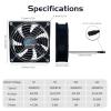 120mm Variable Speed Axial Muffin PC Fan with Controller, 2Pack view 2
