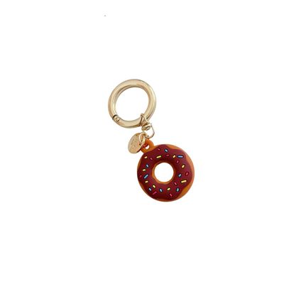 tenghong2021 Cute Fashion 3D Chocolate Donuts Dessert Silicone Cover for Apple Airtag Case with Keychain Ring Holder Anti-Lost Shockproof Protective Cover for Airtags Accessories -D