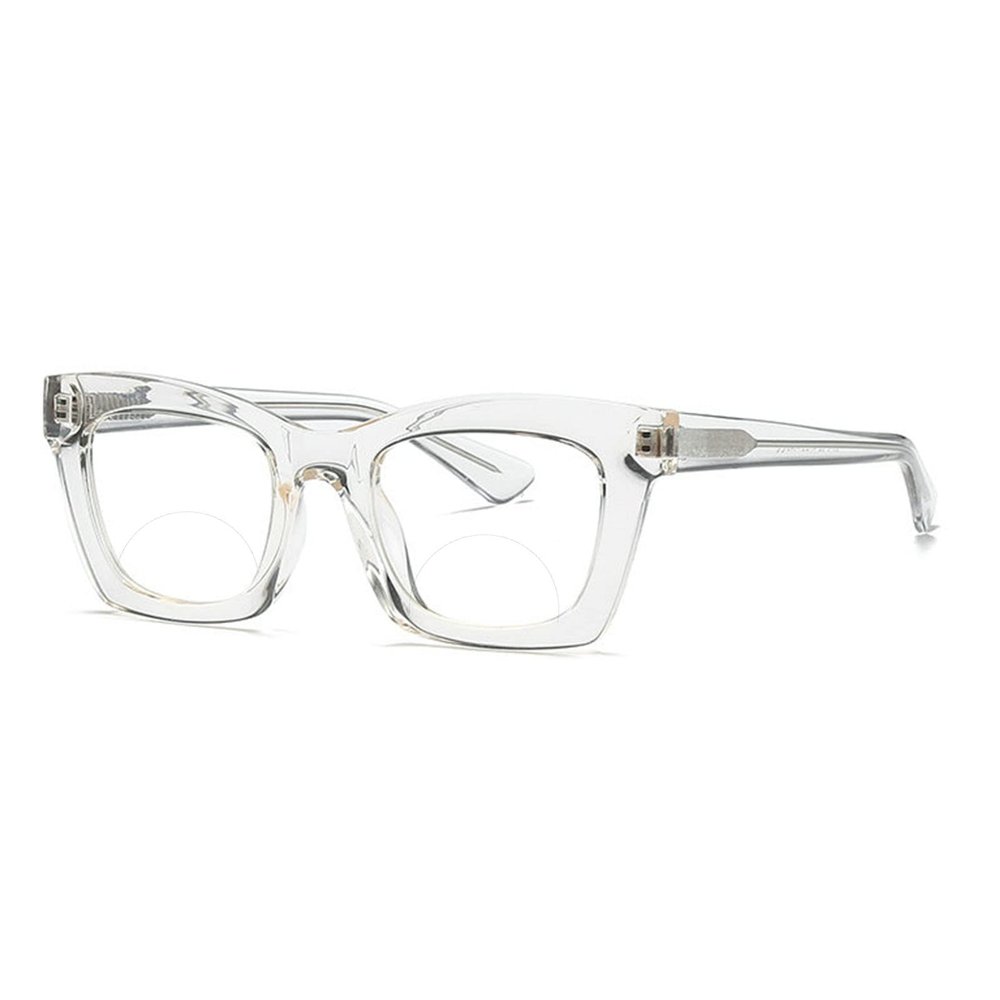 willochra Bifocal Reading Glasses Women men square Blue Light Blocking Computer Spring Hinge Readers Retro Frames Anti UV Ray (white, 2, multiplier_x)
