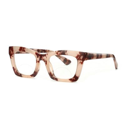 willochra Bifocal Reading Glasses Women men square Blue Light Blocking Computer Spring Hinge Readers Retro Frames Anti UV Ray (flower, 3.5, multiplier_x)