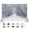 Renaiss 10x8ft Snowscape Forest Path Photo Backdrop Vinyl Snow Ice Tree Road Photography Backdground Winter Scenery Christmas New Year Party Decorations Birthday Wedding Photo Studio Booth Props view 4