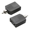 Juvielich RCA Male to Dual 6.35mm Female Connector Splitter Adapter Coupler Black for Mono Audio Video AV TV Cable Convert 4Pcs view 1