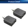 Juvielich RCA Male to Dual 6.35mm Female Connector Splitter Adapter Coupler Black for Mono Audio Video AV TV Cable Convert 4Pcs view 4