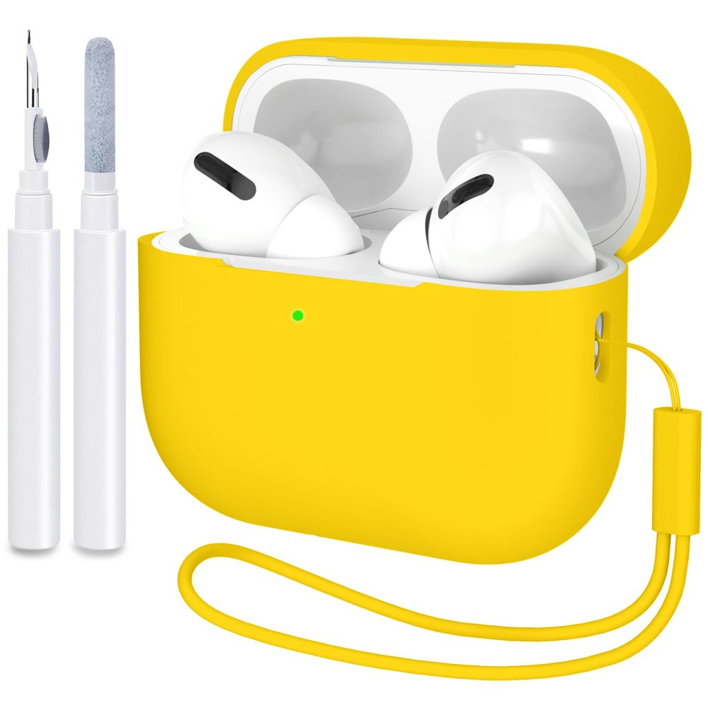 ATUAT for AirPods Pro 2nd Generation Case Cover(2022), Protective Soft Silicone Skin Accessories for Men Women Boys Girls for Apple AirPods Pro Gen 2, Front LED Visible-Yellow