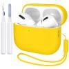 ATUAT for AirPods Pro 2nd Generation Case Cover(2022), Protective Soft Silicone Skin Accessories for Men Women Boys Girls for Apple AirPods Pro Gen 2, Front LED Visible-Yellow view 1