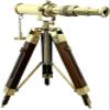 NAUTICAL WAREHOUSE Brass Telescope 12" Polished with Wooden Tripod Stand Collectible Home Decor (Golden) view 1