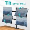 MOUNT PRO Quad Monitor Stand, 4 Monitor Mount for 13 to 32 inch Computer Screens, Hold up to 17.6lbs Each, Fully Adjustable Stacked 4 Desk Arm, VESA Mount, C clamp/Grommet Base view 2