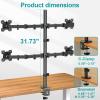 MOUNT PRO Quad Monitor Stand, 4 Monitor Mount for 13 to 32 inch Computer Screens, Hold up to 17.6lbs Each, Fully Adjustable Stacked 4 Desk Arm, VESA Mount, C clamp/Grommet Base view 3