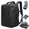 MOLNIA 50L Expandable Travel Backpack for Men Women, Carry On Backpack Airline Approved, Suitcase Backpack with Packing Cubes, Water Resistant Luggage Backpack Daypack Weekender Bag, Black view 1