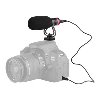 Andoer Cardioid Directional Condenser Microphone with Anti-Shock Mount 3.5mm TRS and TRRS Audio Output Cables Sponge Windshield Furry Windshield for Smartphones Cameras Camcorders Audio Recorders PCs