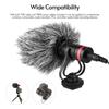 Andoer Cardioid Directional Condenser Microphone with Anti-Shock Mount 3.5mm TRS and TRRS Audio Output Cables Sponge Windshield Furry Windshield for Smartphones Cameras Camcorders Audio Recorders PCs view 3