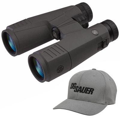 Sg Sur Zulu 9 15x56mm HDX Lens Binocular, Graphite with Gray Flexfit Hat L/XL Bundle