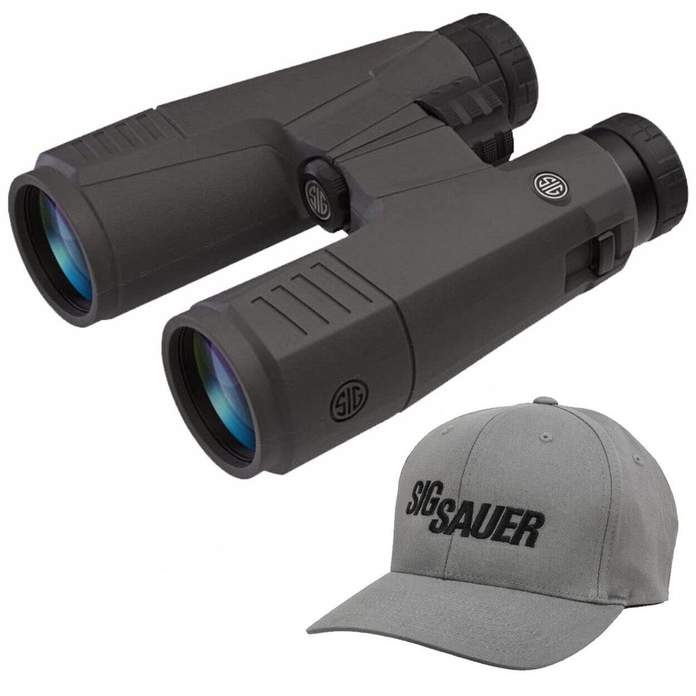 Sg Sur Zulu 9 15x56mm HDX Lens Binocular, Graphite with Gray Flexfit Hat L/XL Bundle