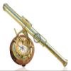 Brass Chrome Telescope Binoculars with Compass 15 inch Tabletop Decorative Telescope Handmade Best Gift view 1