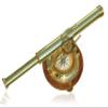 Brass Chrome Telescope Binoculars with Compass 15 inch Tabletop Decorative Telescope Handmade Best Gift view 3