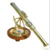 Brass Chrome Telescope Binoculars with Compass 15 inch Tabletop Decorative Telescope Handmade Best Gift view 4