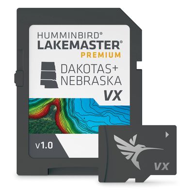 Humminbird LakeMaster Premium Dakotas + Nebraska V1 Map SD Card for Fish Finders