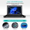 MT-VIKI Rack Mount KVM, 8 Port VGA KVM Switch w/15.6'' LCD Monitor, 1080P, Mount into 23.6-31.5'' deep Server Cabinet, Integrated Touchpad+Keyboard+8 KVM Cables view 4