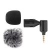 Andoer Mini Microphone for Smartphone, Mobile Phone Recording Microphones, Cardioid Pickup, 3.5mm TRRS Connector, 90 Angle with 2 Windscreen for Smart Phone, Live Streaming, Vlog view 1