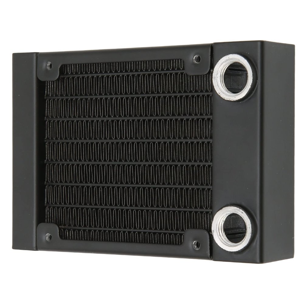 Goshyda Water Cooling Computer Radiator,Aluminum Heat Exchanger 8 Pipes G1/4 Thread 80mm Water Cooling System,with Screws,for PC CPU Computer Printer Water Cool System