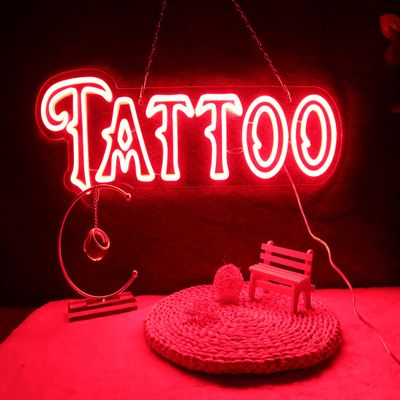 Vinray Large Tattoo Neon Sign,Specially Designed for Tattoo Piercing Studio Signs, Super Bright Led Decorative Signs for Beauty Shop.Szie24*8inches.12V Power Supply.