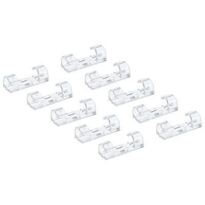 MECCANIXITY Self Adhesive Cable Clips Cord Retainer Organizing 30mm x 10mm Transparent Pack of 40