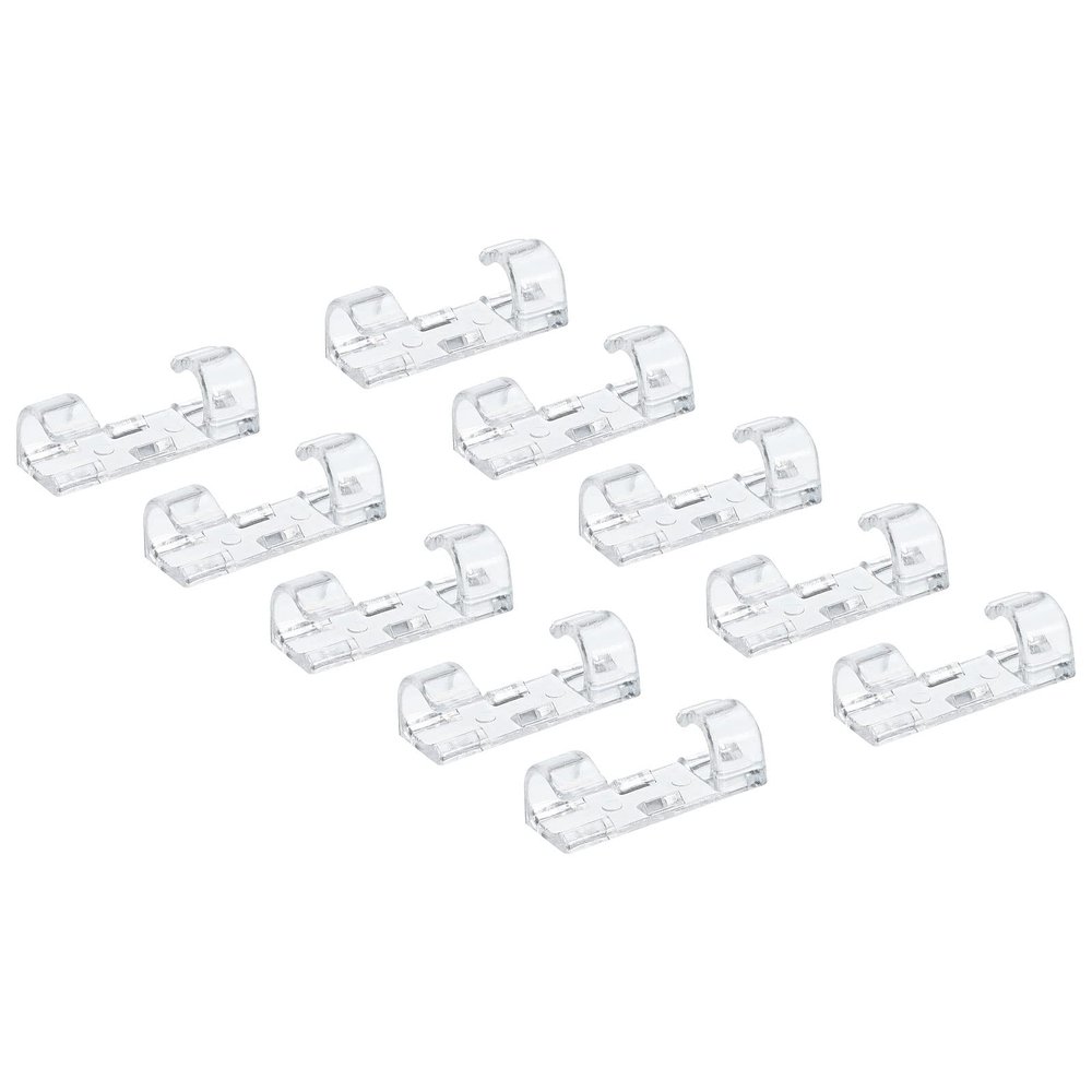 MECCANIXITY Self Adhesive Cable Clips Cord Retainer Organizing 30mm x 10mm Transparent Pack of 40