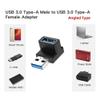 Cablecc 10Gbps USB3.0 Male to Female Extension Power Data Video Adapter 90 Degree Up Angled Type view 2