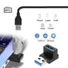 Cablecc 10Gbps USB3.0 Male to Female Extension Power Data Video Adapter 90 Degree Up Angled Type view 3