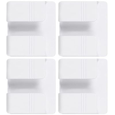 Zerodeko Wall Mounted Remote Holder Organizer 4pcs ABS Adhesive White