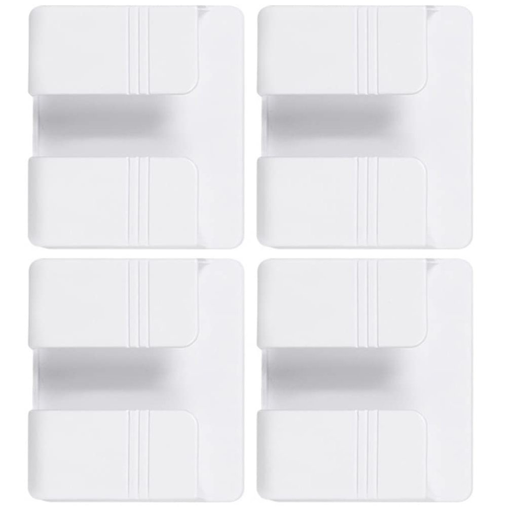 Zerodeko Wall Mounted Remote Holder Organizer 4pcs ABS Adhesive White