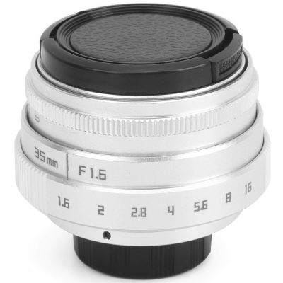 Large Aperture Lens, 35mm F1.6 C Mount, Aluminum Alloy Optical Glass, MC Multilayer, Manual Fixed Focus Portrait Camera Lens Accessory(Silver)