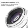Large Aperture Lens, 35mm F1.6 C Mount, Aluminum Alloy Optical Glass, MC Multilayer, Manual Fixed Focus Portrait Camera Lens Accessory(Silver) view 3