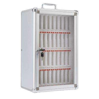 DYRABREST 36 Slots Phone Storage Box w/2 Keys,Cell Phone Storage Locker,Aluminum Alloy Phone Lock Cabinet,Wall-Mounted Phone Locker Box for Classroom Gym